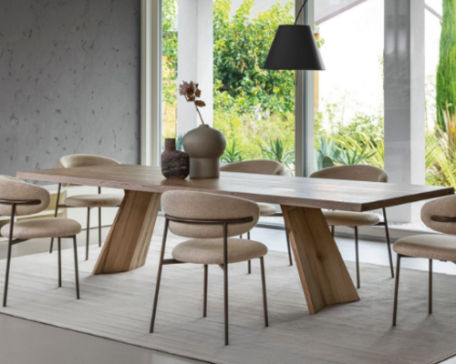 Italian design dining room table with six chairs | Calligaris Italian Furniture in Tysons Virginia