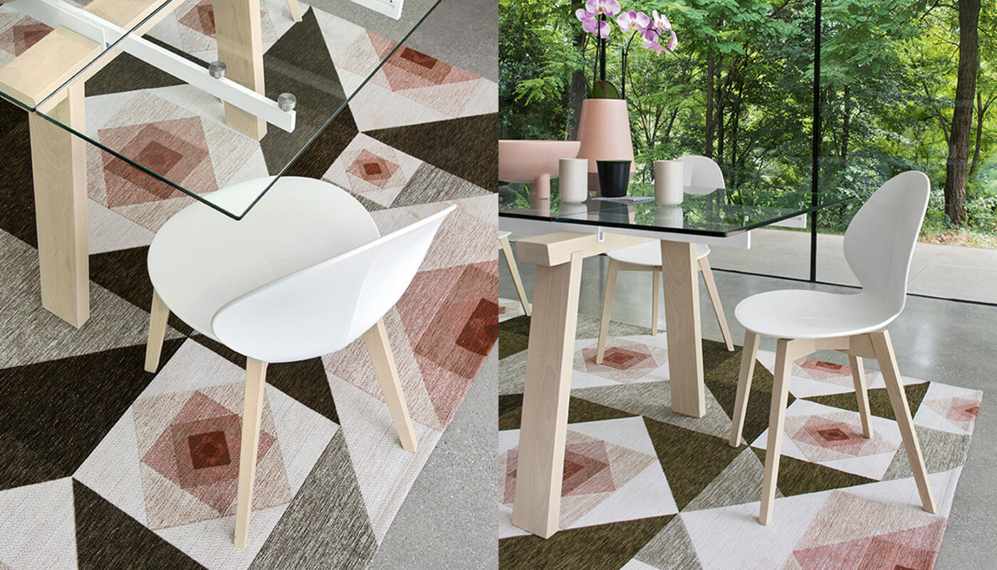 Basil Chair with wooden base | Calligaris Virginia Store